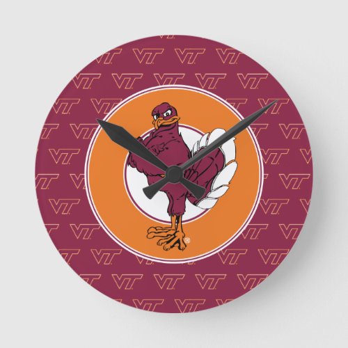 Virginia Tech Hokie Bird Round Clock