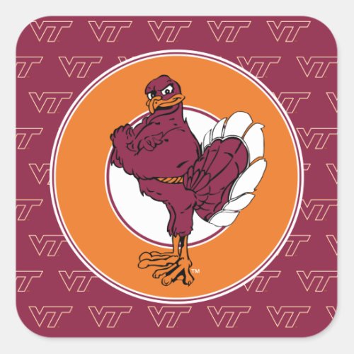 Virginia Tech Hokie Bird Square Sticker