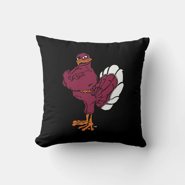 Virginia Tech Hokie Bird Throw Pillow (Front)