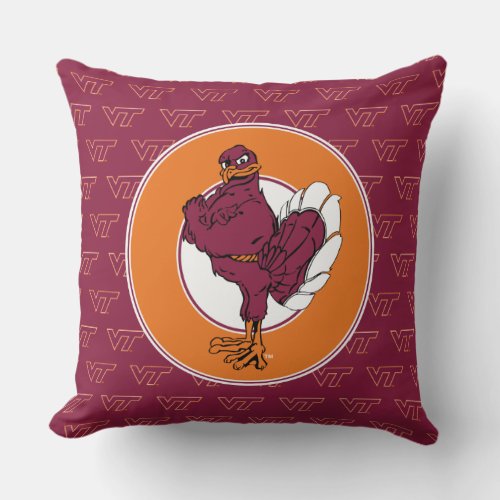 Virginia Tech Hokie Bird Throw Pillow