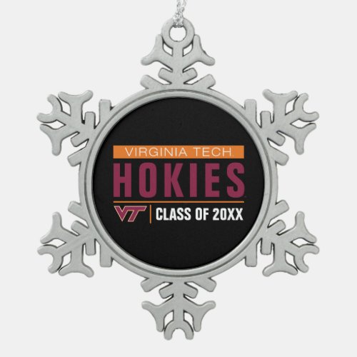 Virginia Tech Hokies Alumni Snowflake Pewter Christmas Ornament