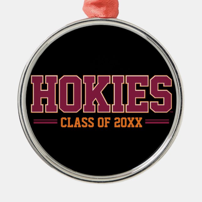 Virginia Tech Hokies Class Year Metal Ornament (Front)