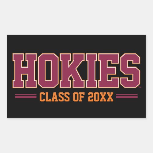 Virginia Tech Hokies Class Year Rectangular Sticker