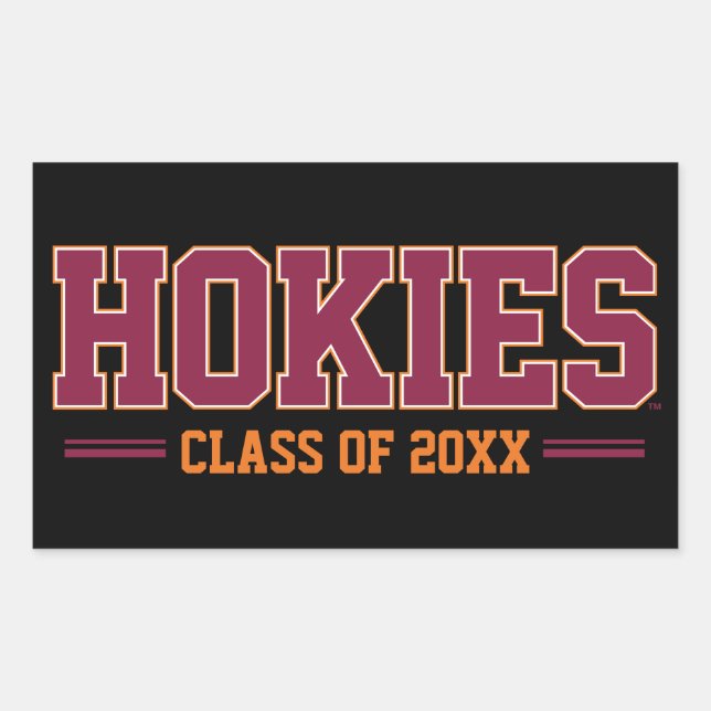 Virginia Tech Hokies Class Year Rectangular Sticker (Front)