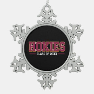 Virginia Tech Hokies Class Year Snowflake Pewter Christmas Ornament