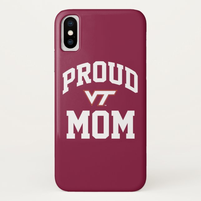 Virginia Tech Proud Mom Case-Mate iPhone Case (Back)