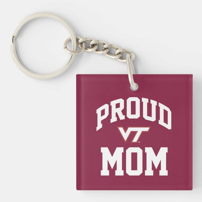 Virginia Tech Proud Mom Keychain (Front)