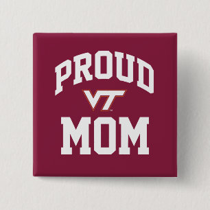 Virginia Tech Proud Mom Pinback Button