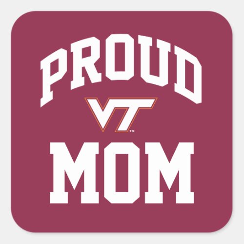Virginia Tech Proud Mom Square Sticker