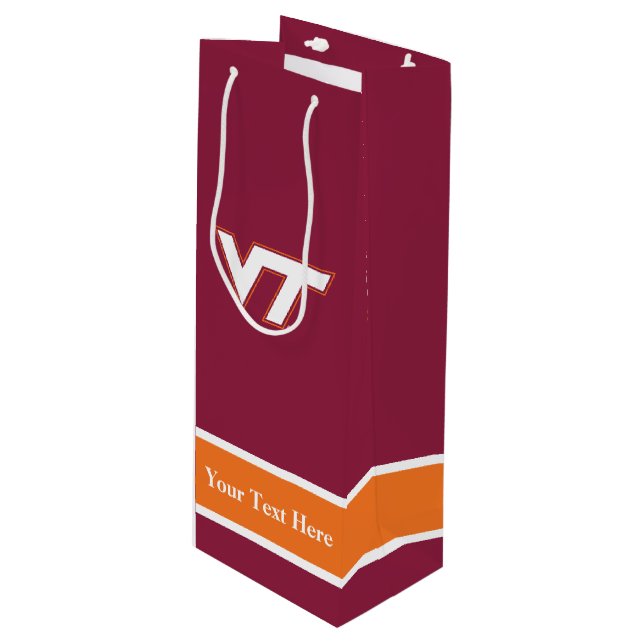 Virginia Tech Wine Gift Bag (Front Angled)