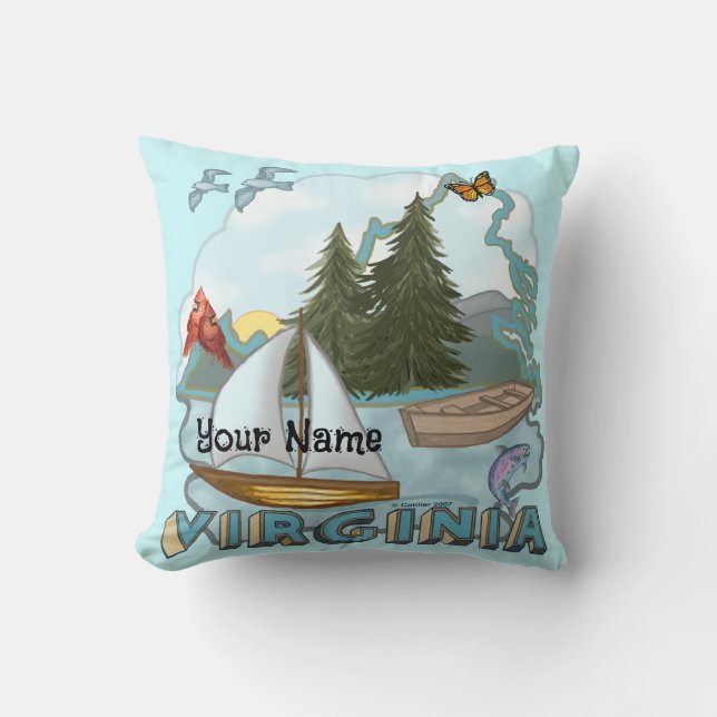 Virginia Throw Pillow (Front)