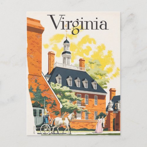 Virginia Travel Poster Postcard