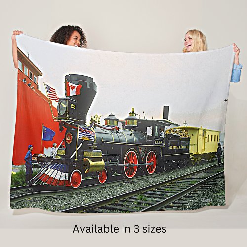 Virginia  Truckee 22 Steam Train Engine Fleece Blanket