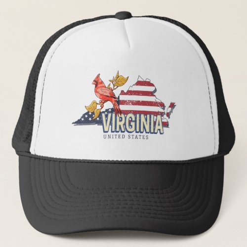 Virginia United States Retro State Map Vintage USA Trucker Hat