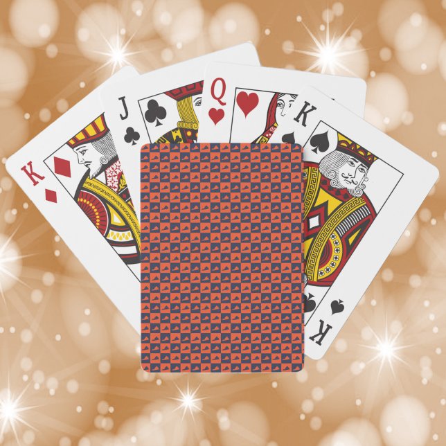 Virginia US State Orange and Blue Pattern Poker Cards (A deck of playing cards with a pattern of Virginia done in orange and blue.)