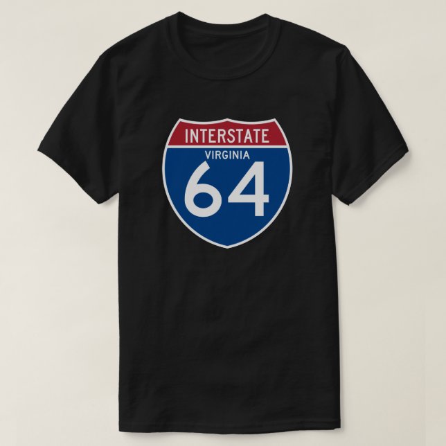 Virginia VA I-64 Interstate Highway Shield - T-Shirt (Design Front)