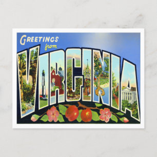 Virginia Vintage Big Letters Postcard