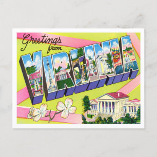 Virginia Vintage Big Letters Postcard