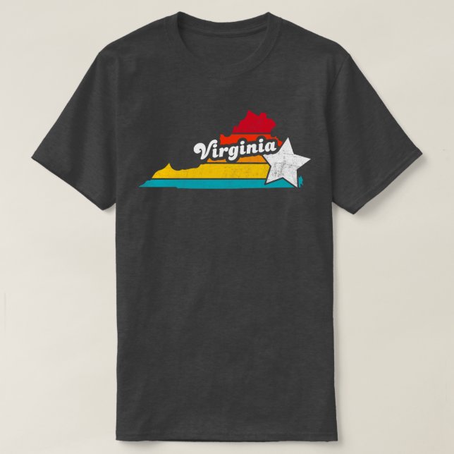 Virginia Vintage Distressed Souvenir T-Shirt (Design Front)