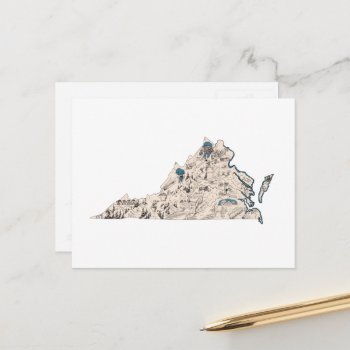 Virginia Vintage Picture Map Antique State Chart Postcard by PNGDesign at Zazzle