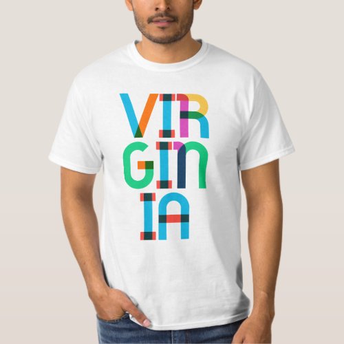 Virginia Vintage Retro Colorful 80s Pop Art Type T_Shirt