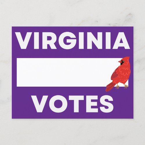 Virginia Votes with Cardinal Holiday Postcard