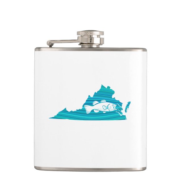 Virginia Wave Fishing Flask (Front)