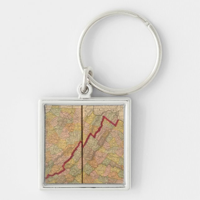 Virginia, West Virginia Keychain (Front)