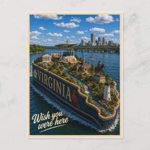 Virginia Wish You Were Here State Series Postcard