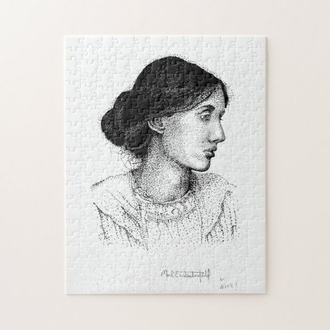 Virginia Woolf 2004 Ink Portrait Mark Westerfield Jigsaw Puzzle (Vertical)