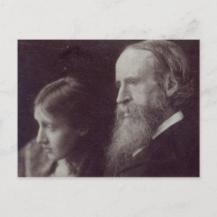 Virginia Woolf and her father Sir Leslie Postcard