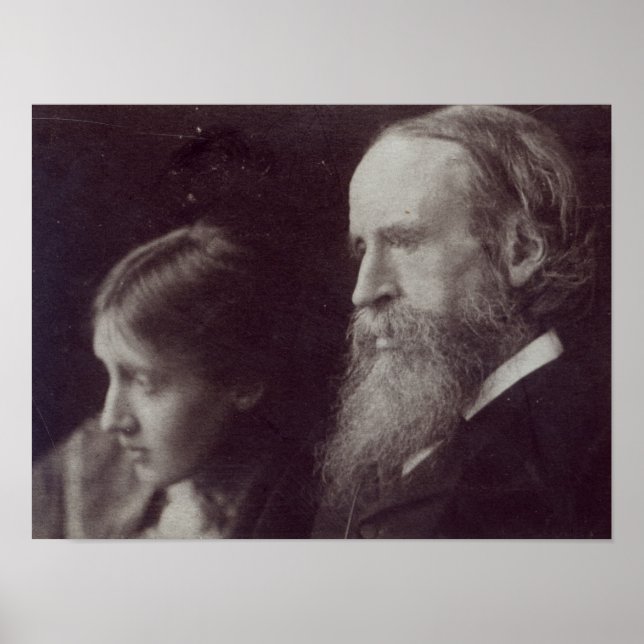 Virginia Woolf and her father Sir Leslie Poster (Front)
