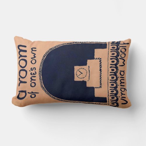 Virginia Woolf  Book Cover A Room of Ones Own Lumbar Pillow