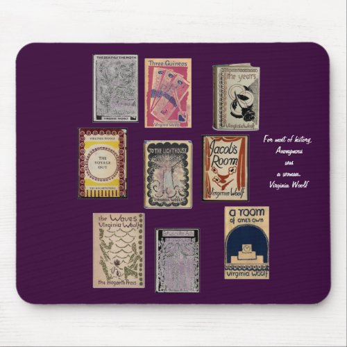 Virginia Woolf Books Mouse Pad