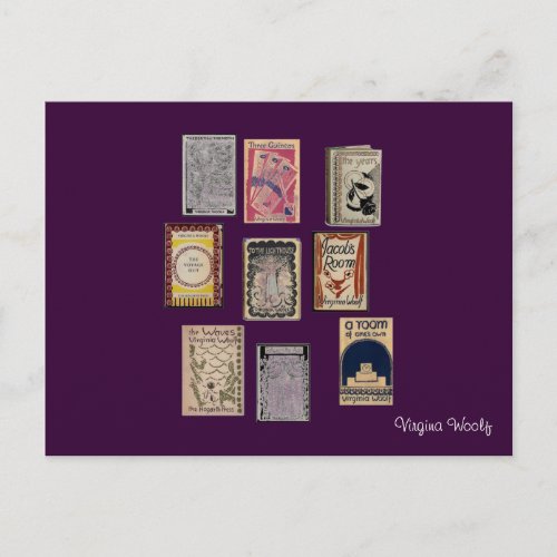 Virginia Woolf Books Postcard