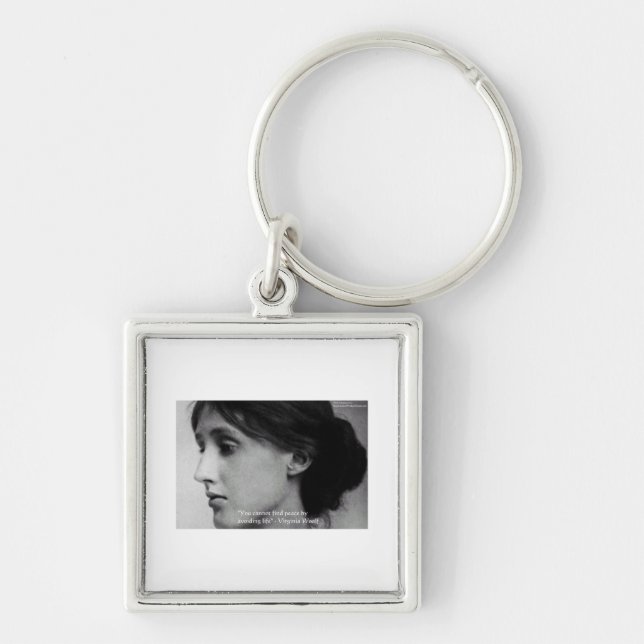 Virginia Woolf "Find Peace" Wisdom Quote Gifts Keychain (Front)