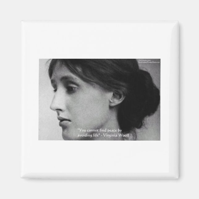 Virginia Woolf "Find Peace" Wisdom Quote Gifts Magnet (Front)