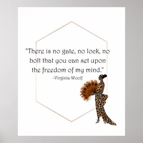 Virginia Woolf Freedom Quote Poster