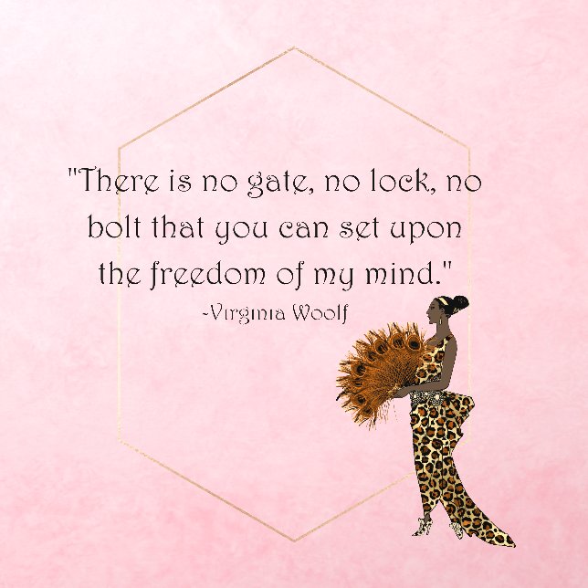 Virginia Woolf Freedom Quote   Wall Decal (Insitu 3)