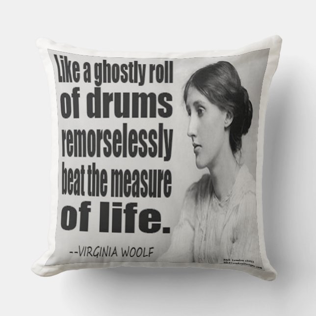 Virginia Woolf Ghostly Roll Large Throw Pillow (Front)