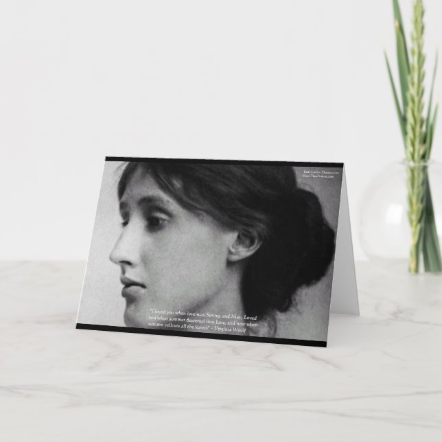 Virginia Woolf "Love Autumn" Love Quote Gifts Card (Front)