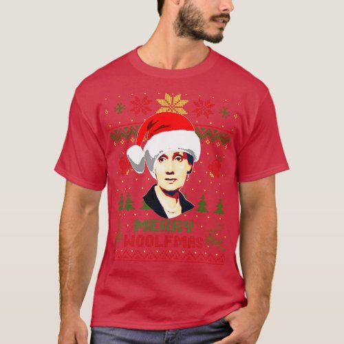 Virginia Woolf Merry Woolfmas Funny Christmas T_Shirt