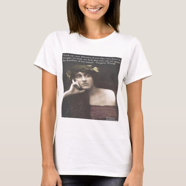 Virginia Woolf Open Mind Quote T-Shirt (Front)
