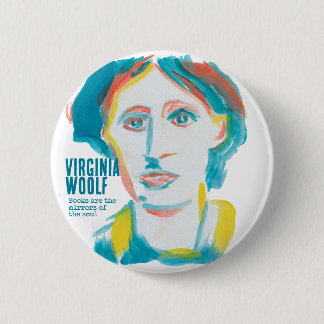 Virginia Woolf Portrait custom text | Booklovers Button