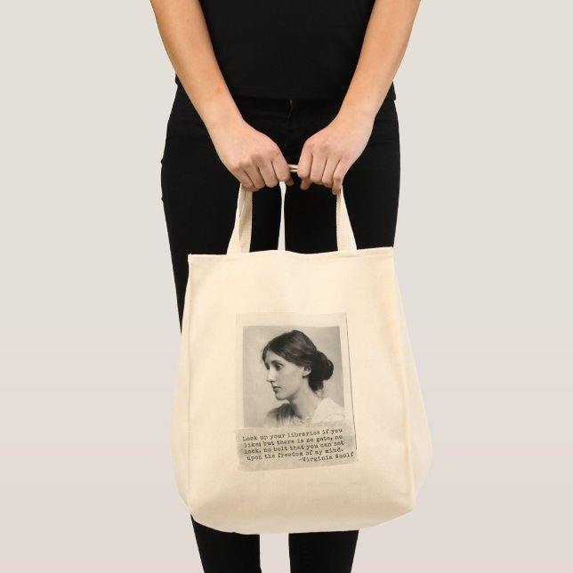 Virginia Woolf Quote - Icons of Women's History Tote Bag (Front (Product))