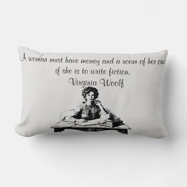 Virginia Woolf Quote Lumbar Pillow (Front)