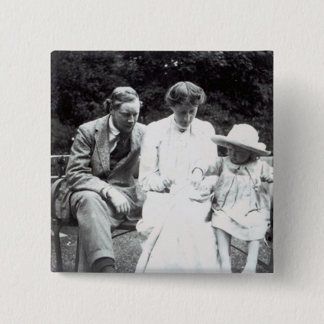 Virginia Woolf with Clive and Julian Bell, 1910 Button (Front)