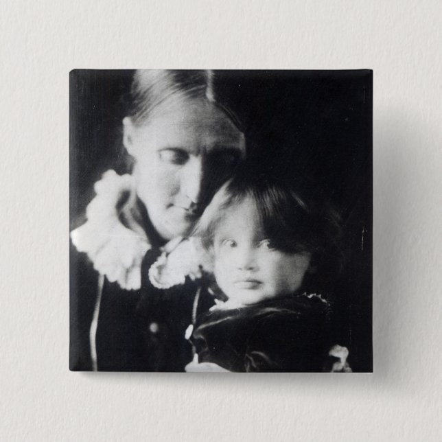 Virginia Woolf, with her mother Julia, 1884 Button (Front)