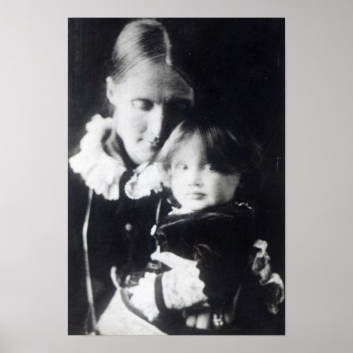 Virginia Woolf with her mother Julia 1884 Poster