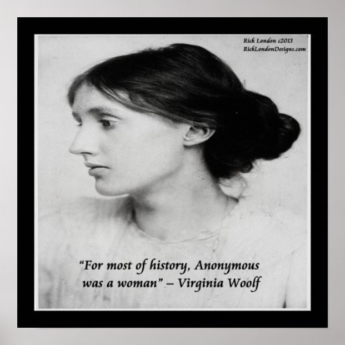 Virginia Woolf Woman Was Anonymous Quote Poster